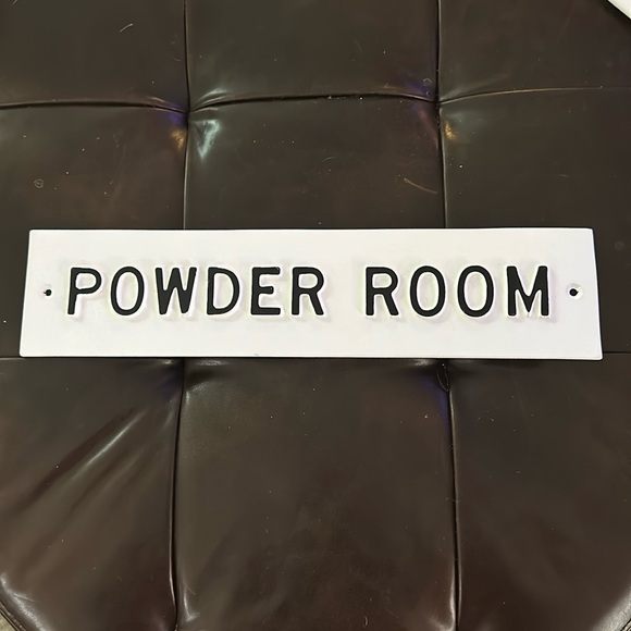 Hearth & Hand farmhouse “Powder Room” sign w/raised lettering & glazed finish - Picture 4 of 10